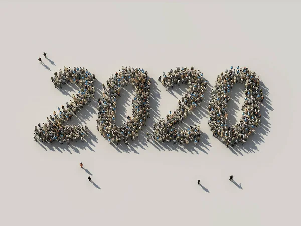 Foule Comme Les Chiffres 2020 Illustration — Photo