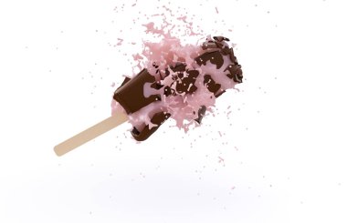 Beyaz arka planda dondurma patlaması