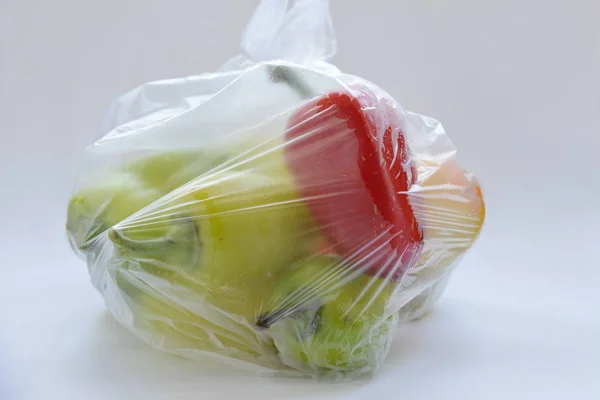 Świeże Warzywa Plastikowej Torbie — Zdjęcie stockowe
