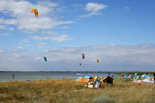 Kitesurf Dans Firth Mer Azov — Photo