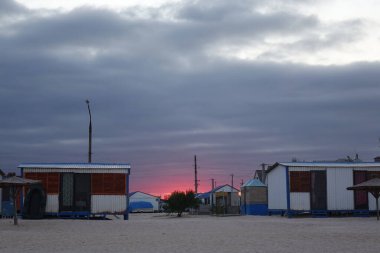 Fedotova Kosa 'nın sahil hayatı, Azov denizi, Ukrayna