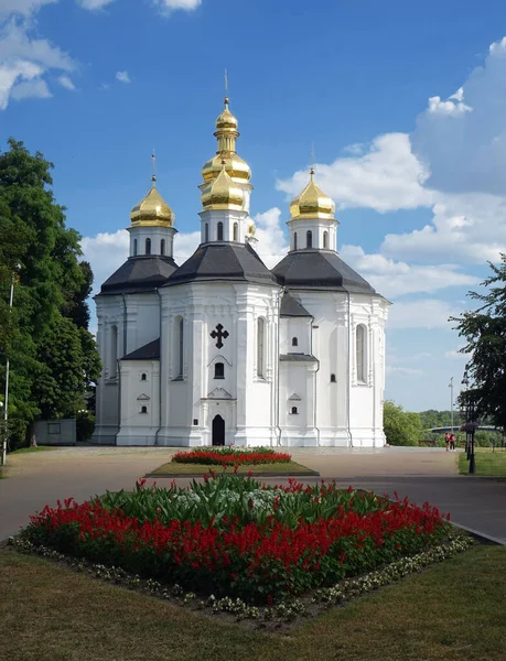 Zabytkowa Architektura Chrześcijańska Katedra Katarzyny Czernihów Ukraina — Zdjęcie stockowe