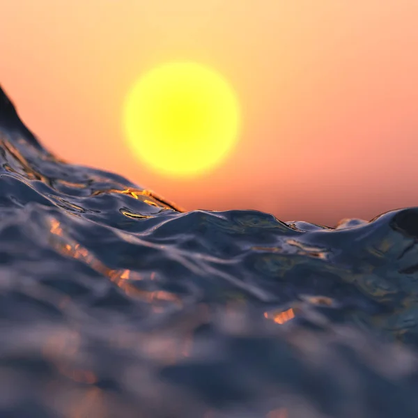 Meereswelle Gegen Den Sonnenuntergang — Stockfoto