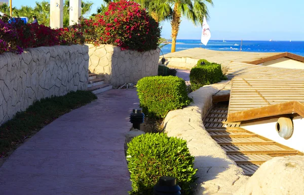 Sharm Sheikh Egypt March 2018 Courtyards Magnificent White Hotel Summer — Stock Photo, Image