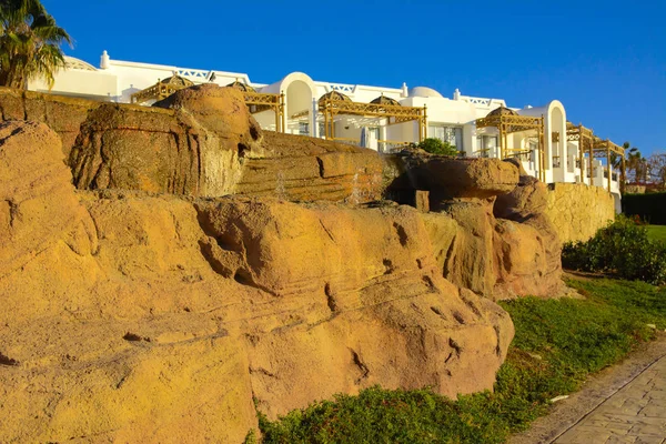Sharm Sheikh Egypten Mars 2018 Gårdarna Magnifik Vit Hotel Sommardag — Stockfoto