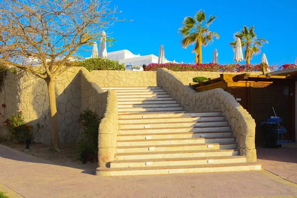 Sharm Sheikh Egypten Mars 2018 Gårdarna Magnifik Vit Hotel Sommardag — Stockfoto