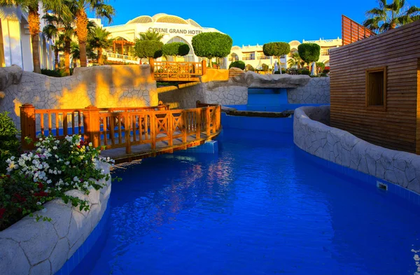 Sharm Sheikh Egypt March 2018 Courtyards Magnificent White Hotel Morning — Stock Photo, Image