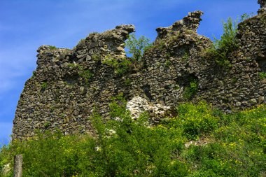 Khust şehir (Drakula Şatosu) kale antik kalıntıları. bir savunma işlevinin uygulandığı ve birçok savaşta önemli bir rol oynamıştır bir büyük ve güçlü kalesi. Ukrayna, Europe