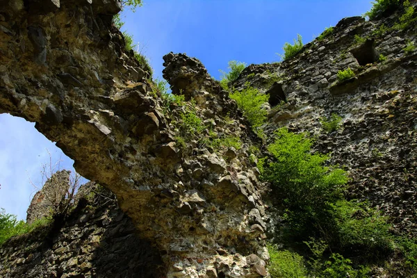 Antike Ruinen Der Burg Der Stadt Khust Dracula Burg Eine — Stockfoto