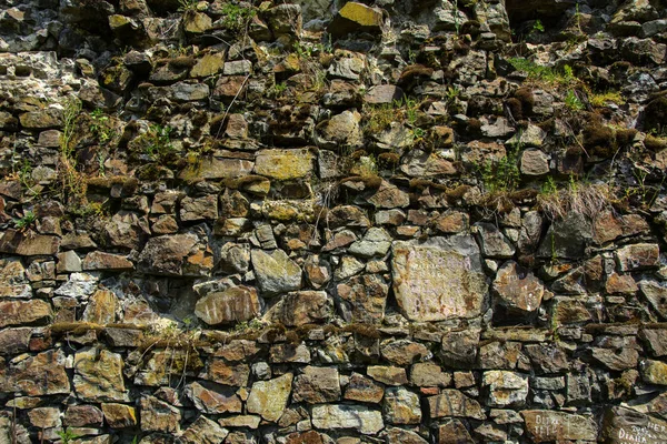 Старий Зів Ялий Камінь Тріснутій Вивітрюваній Розбитій Стіні Колись Величного — стокове фото
