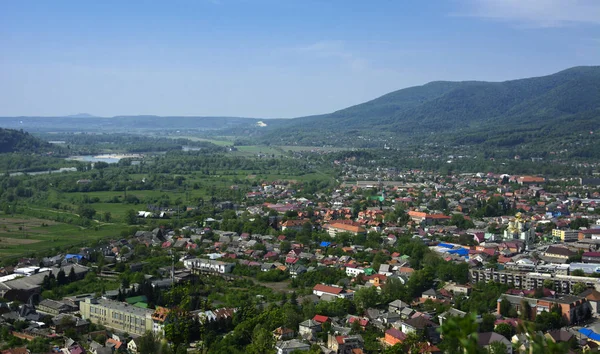 Színes Magasztos Nézd Meg Madártávlatból Házak Lakóövezet — Stock Fotó