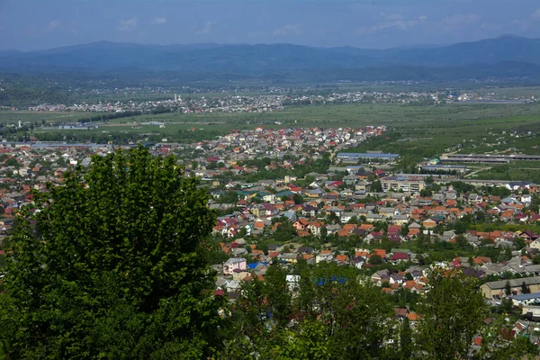 Színes Magasztos Nézd Meg Madártávlatból Házak Lakóövezet — Stock Fotó