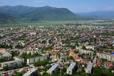 Yüce görünümünden renkli bir kuş bakışı için residentia içinde evler
