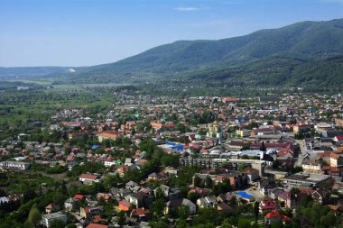 Yüce görünümünden renkli bir kuş bakışı için residentia içinde evler