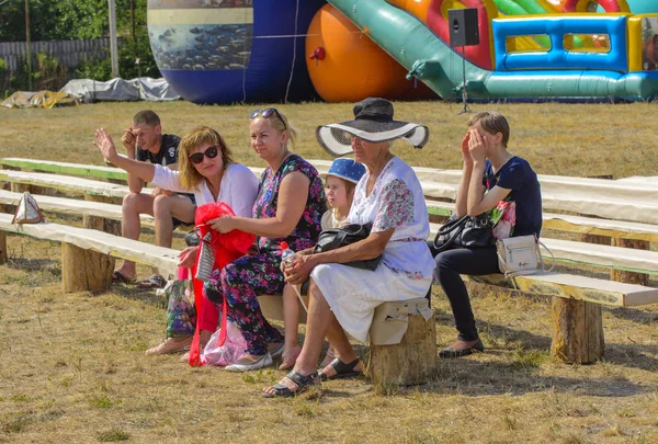 Zarechany Ukraine June 2018 Meeting Residents Festival Village Zarechany Public — Stock Photo, Image