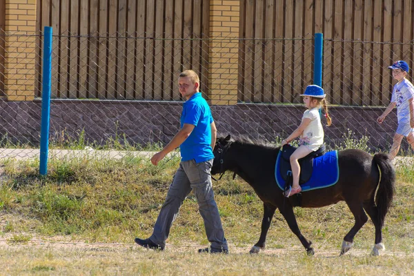 Zarechany Ukraine June 2018 Horseback Riding Meeting Residents Festival Village — Stock Photo, Image