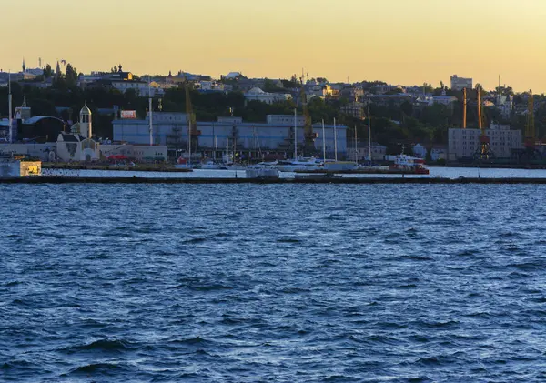 Odessa Ucrania Agosto 2018 Magnífica Vista Desde Mar Franja Costera —  Fotos de Stock