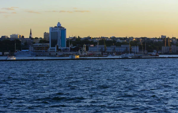 Odessa Ucrania Agosto 2018 Magnífica Vista Desde Mar Franja Costera —  Fotos de Stock