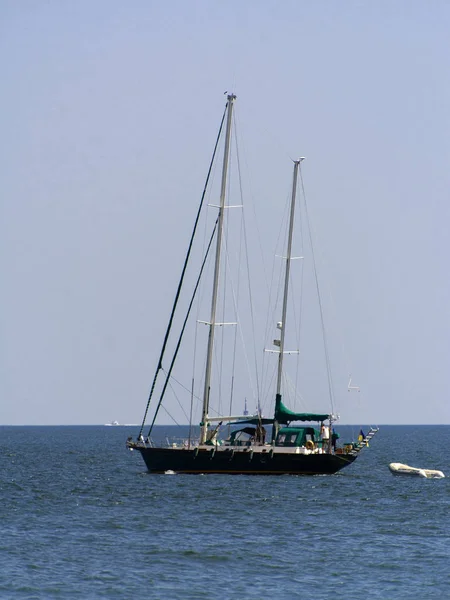 Odessa Ucrania Agosto 2018 Precioso Velero Mar Abierto Noche Suave — Foto de Stock