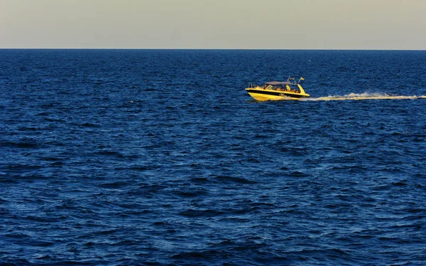 Odessa Ukraine August 2018 Ship Walks Open Sea Evening Soft — Stock Photo, Image