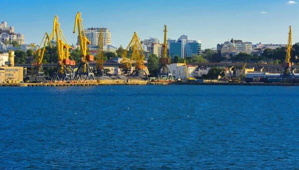 Odessa Ukrayna Ağustos 2018 Büyük Çalışma Containerships Yumuşak Renkleri Güzel — Stok fotoğraf