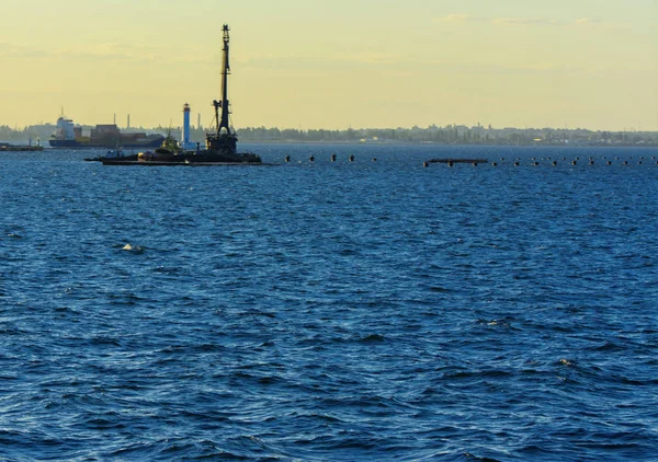 Odessa Ukrayna Ağustos 2018 Büyük Çalışma Containerships Yumuşak Renkleri Güzel — Stok fotoğraf