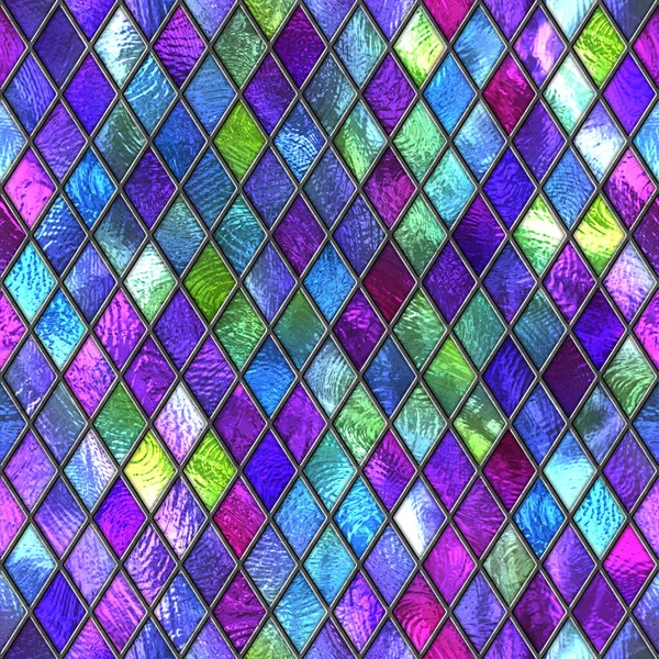 Naadloze Textuur Van Glas Lood Gekleurd Glas Met Ruitpatroon Illustratie — Stockfoto