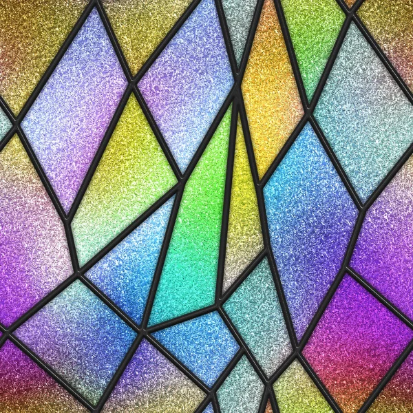 色ガラス 3Dイラストのための三角形パターンとステンドグラスのシームレスなテクスチャ — ストック写真