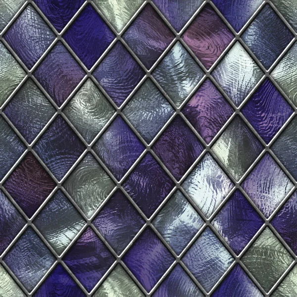 Textura Sem Costura Vidro Manchado Vidro Colorido Com Padrão Losango — Fotografia de Stock
