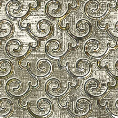 Parlak arkaplanda desensiz desen, cam doku, sanat deco, 3D illüstrasyon
