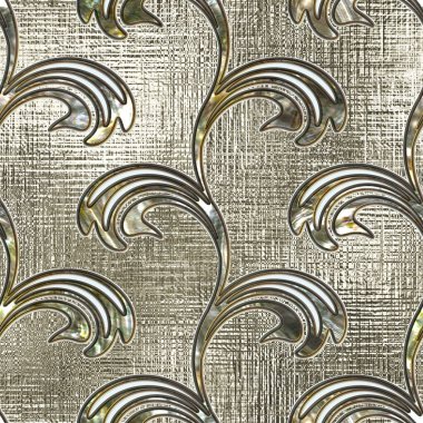 Parlak arkaplanda desensiz desen, cam doku, sanat deco, 3D illüstrasyon