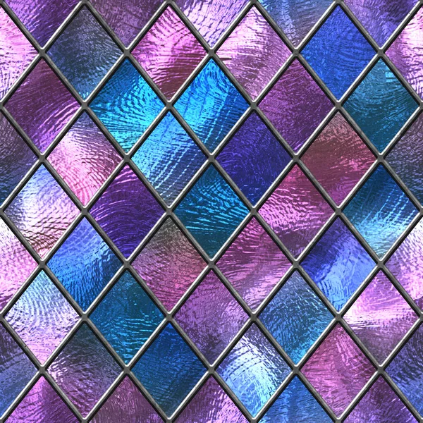 Textura Sem Costura Vidro Manchado Vidro Colorido Com Padrão Losango — Fotografia de Stock