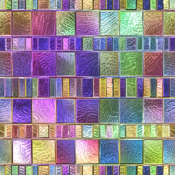 Stained Glass Seamless Texture Rectangle Pattern Window Colored Glass Illustration — Stock Photo, Image