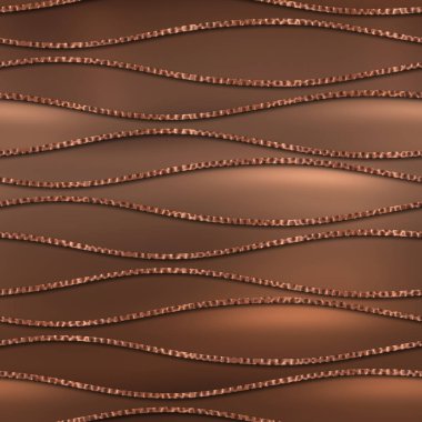 Dalgalar desenli, pürüzsüz metal, 3 boyutlu illüstrasyon.