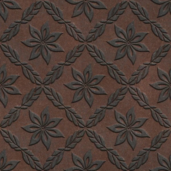 Kovová Bezešvá Textura Květinovým Vzorem Ilustrace — Stock fotografie