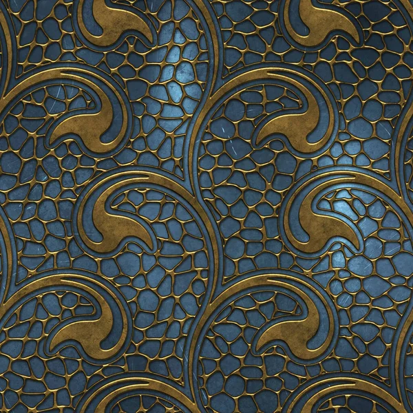 Metal seamless texture with swirls pattern, 3d illustration