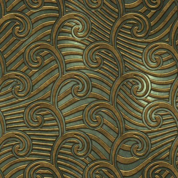 Metalen Naadloze Textuur Met Draaikolken Patroon Illustratie — Stockfoto