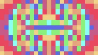 sorunsuz döngü gökkuşağı renkli animasyon arka plan yeni kalite evrensel hareket dinamik animasyon retro vintage renkli neşeli dans müzik video görüntüleri hareket soyut piksel blok