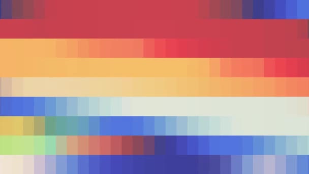 Astratto pixel blocco in movimento senza soluzione di continuità loop arcobaleno colore animazione sfondo Nuova qualità universale movimento dinamico animato retrò vintage colorato gioioso danza musica video — Video Stock