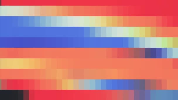 Blok van de abstracte pixel verplaatsen van naadloze loops regenboog kleur animatie achtergrond nieuwe kwaliteit universele beweging dynamische geanimeerde retro vintage kleurrijke vrolijke dans muziek video beelden — Stockvideo