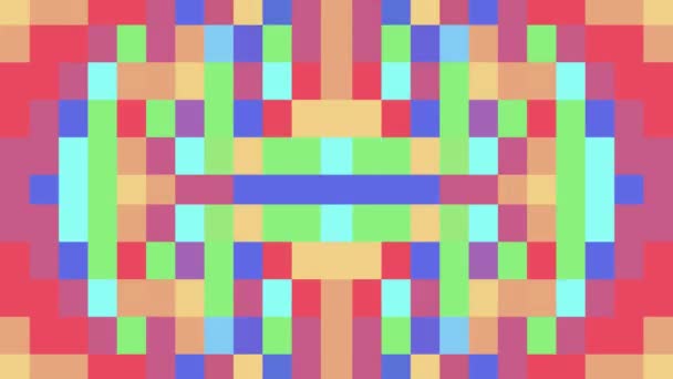 Abstrakta pixel block flyttar sömlös loop rainbow färg animation bakgrund nya kvalitet universella rörelse dynamiska animerade retro vintage färgstarka glada Dans musik video footage — Stockvideo