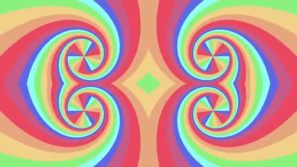 Ornamental kaleidoscope moving rainbow shape pattern animation background seamless loop New quality retro vintage holiday shape colorful universal motion dynamic animated joyful music video footage — Stock Video