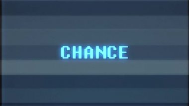 Retro video oyunu şans kelime metin bilgisayar tv arıza parazit gürültü ekran animasyon sorunsuz döngü yeni kalite evrensel vintage hareket dinamik animasyonlu arka plan renkli neşeli video m