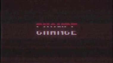 Retro video oyunu şans kelime metin bilgisayar tv arıza parazit gürültü ekran animasyon sorunsuz döngü yeni kalite evrensel vintage hareket dinamik animasyonlu arka plan renkli neşeli video m