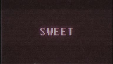 Retro video oyunu tatlı kelime metin bilgisayar tv arıza parazit gürültü ekran animasyon sorunsuz döngü yeni kalite evrensel vintage hareket dinamik animasyonlu arka plan renkli neşeli video m