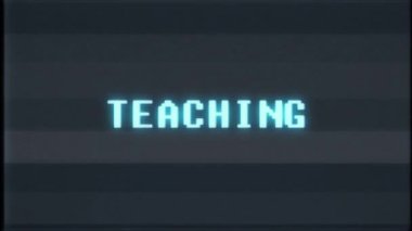 Retro videogame öğretim kelime metin bilgisayar tv arıza parazit gürültü ekran animasyon sorunsuz döngü yeni kalite evrensel vintage hareket dinamik animasyonlu arka plan renkli neşeli video m