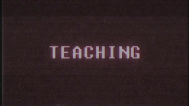 Retro videogame öğretim kelime metin bilgisayar tv arıza parazit gürültü ekran animasyon sorunsuz döngü yeni kalite evrensel vintage hareket dinamik animasyonlu arka plan renkli neşeli video m