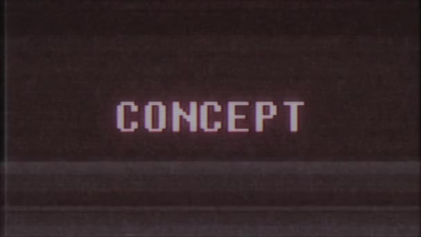 rétro jeu vidéo CONCEPT mot texte ordinateur tv glitch interférence bruit écran animation boucle transparente Nouvelle qualité universel vintage mouvement dynamique animé fond coloré joyeux vidéo m 