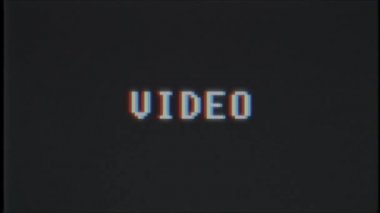 Retro video oyunu Video kelime metin bilgisayar tv arıza parazit gürültü ekran animasyon sorunsuz döngü yeni kalite evrensel vintage hareket dinamik animasyonlu arka plan renkli neşeli video m