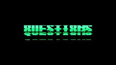 Retro video oyunu soru metin bilgisayar tv arıza parazit gürültü ekran animasyon sorunsuz döngü yeni kalite evrensel vintage hareket dinamik animasyonlu arka plan renkli neşeli video m kelime